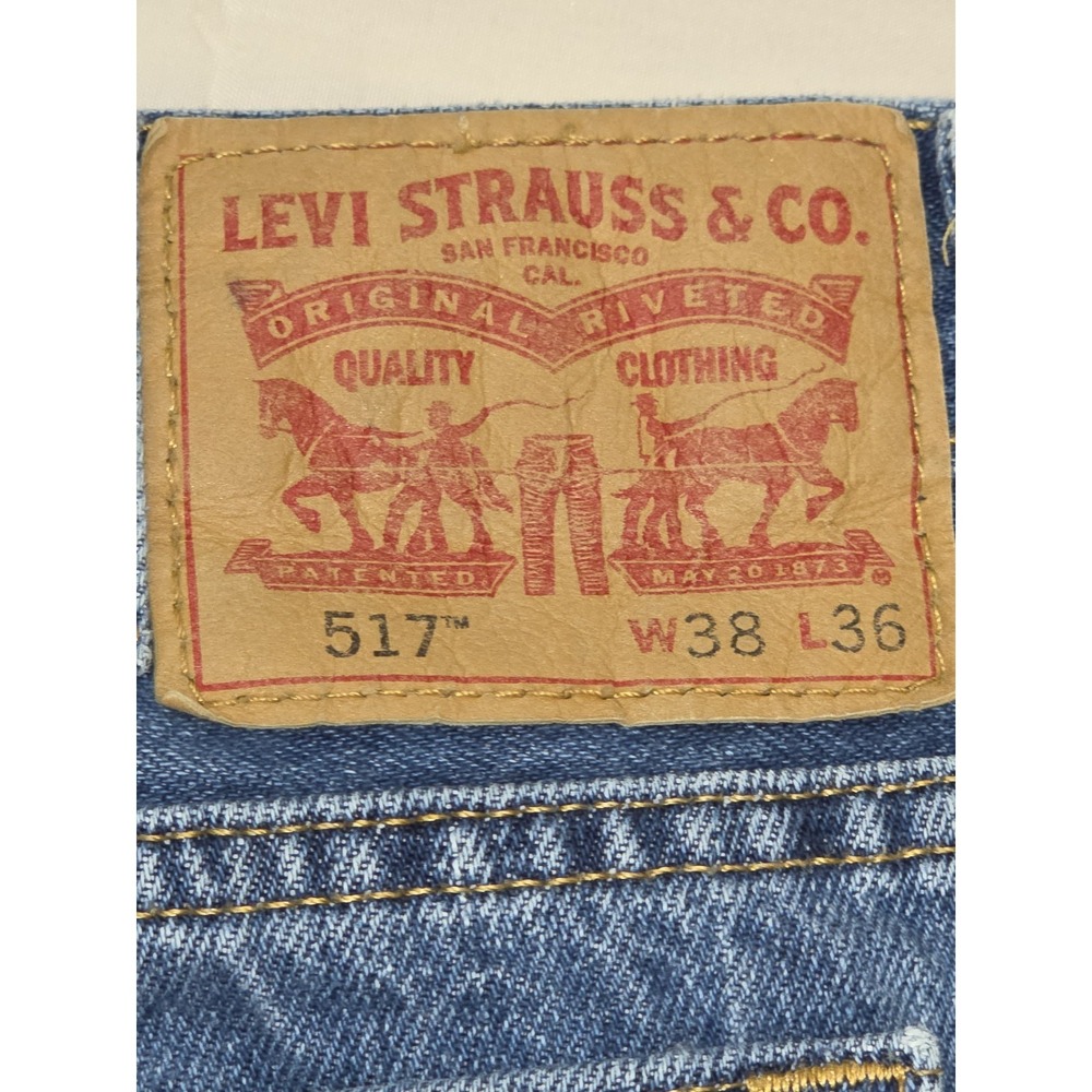 VINTAGE Levis 517 USA Made Bootcut Jeans 38x36 Mens Blue Denim Western 90's Y2K